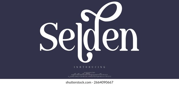 Selden Elegante Anzeige Schriftart Vektordesign geeignet für Marke, Logo, Überschrift, Poster und viele mehr