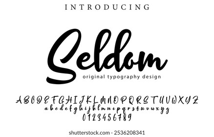 Pincel con estilo pintado con letras mayúsculas del Vector, alfabeto, tipografía