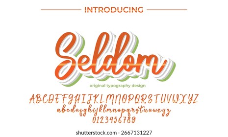 Seldom Font Stylish brush painted an uppercase vector letters, alphabet, typeface