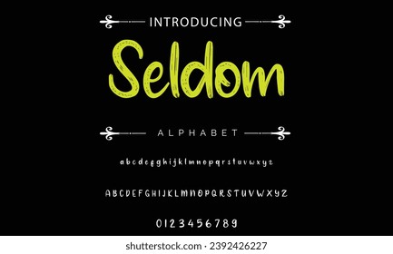 Seldom Stylish brush painted an uppercase vector letters, alphabet, typeface.