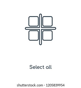 Select all concept line icon. Linear Select all concept outline symbol design. This simple element illustration can be used for web and mobile UI/UX.