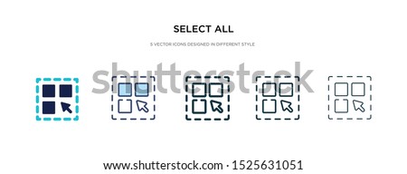 select all icon in different style vector illustration. two colored and black select all vector icons designed in filled, outline, line and stroke style can be used for web, mobile, ui