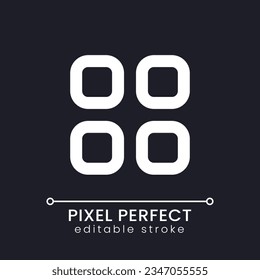 Select all items pixel perfect white linear ui icon for dark theme. Mobile application menu. Vector line pictogram. Isolated user interface symbol for night mode. Editable stroke. Poppins font used
