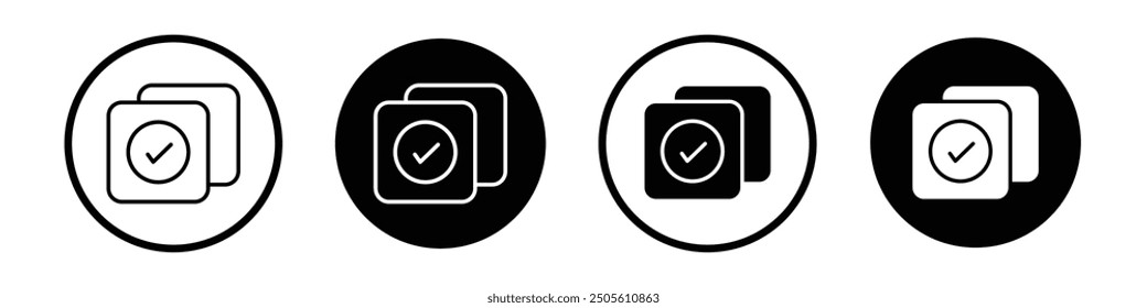 Select all vector icon set black filled and outlined style.