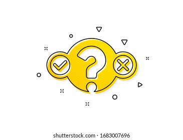 Select answer sign. Quiz test icon. Business interview symbol. Yellow circles pattern. Classic quiz test icon. Geometric elements. Vector