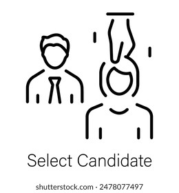 Icono de estilo de línea de moda candidata de Seleccionar 