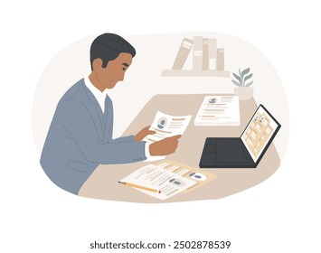 Select candidates isolated cartoon vector illustrations. Recruiter holding a lot resumes in hands, candidate selection, create short list, HR department, headhunter job vector cartoon.