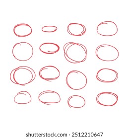 Colección circular de Seleccionar de líneas dibujadas a mano con trazo editable