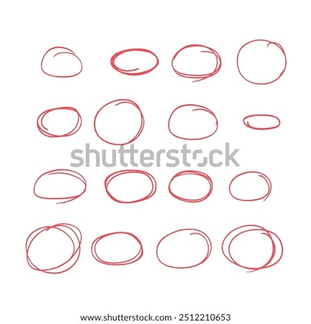 Select circle Collection of hand drawn lines circles with editable stroke