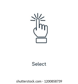 Select concept line icon. Linear Select concept outline symbol design. This simple element illustration can be used for web and mobile UI/UX.
