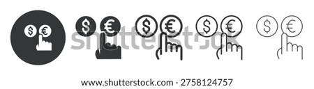 Select Currency thin line and solid icon. Multi series icon. Web minimal icon