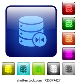 Select database table column icons in rounded square color glossy button set