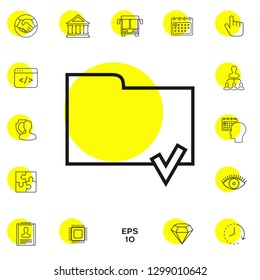 Select document sign - folder icon with a check mark