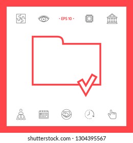 Select document sign - folder icon with a check mark
