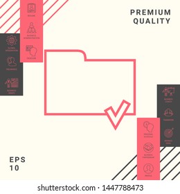 Select document sign - folder icon with a check mark