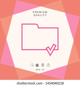 Select document sign - folder icon with a check mark