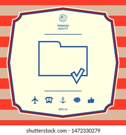 Select document sign - folder icon with a check mark