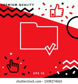 Select document sign - folder icon with a check mark