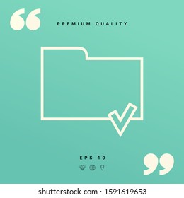 Select document sign - folder icon with a check mark