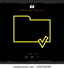 Select document sign - folder icon with a check mark