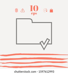 Select document sign - folder icon with a check mark