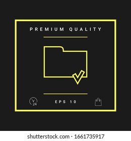 Select document sign - folder icon with a check mark