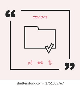 Select document sign - folder icon with a check mark