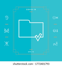 Select document sign - folder icon with a check mark