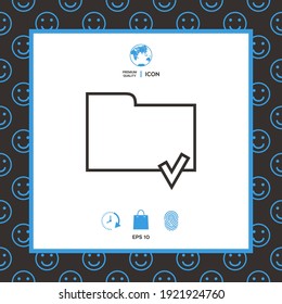 Select document sign - folder icon with a check mark . Graphic elements for your design