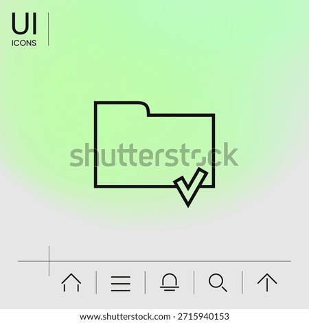 Select document sign - folder icon with a check mark . Graphic elements for your design