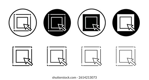 select element icon Black and white outline vector