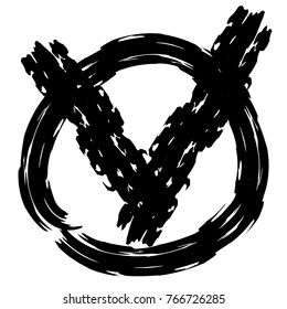 Select the element of the sign. Black grunge tick icon isolated on white background. Mark graphic design. Fashionable design. The character is correct, check, approved. Vector illustration