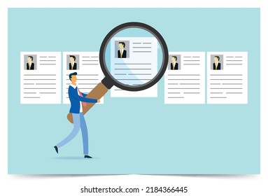 Select employees from job interview, Vector illustration design