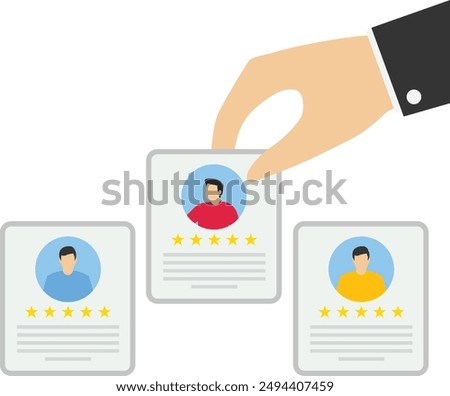 Select employees from job interview, Vector illustration in flat style

