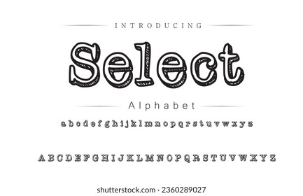 Select Font. Alphabet. Script. Typeface. Label .Vintage typeface. For labels and different type designs