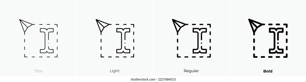 select icon. Thin, Light Regular And Bold style design isolated on white background