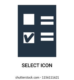 Select icon vector isolated on white background, Select transparent sign , filled dark user interface icons
