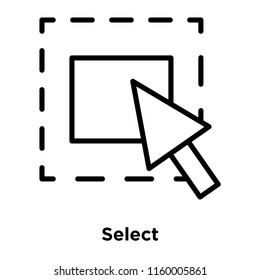 Select icon vector isolated on white background, Select transparent sign , line or linear sign, element design in outline style