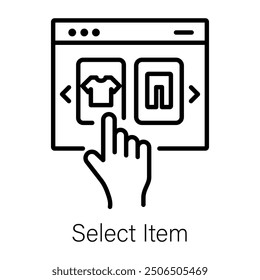 Select item icon in line style 