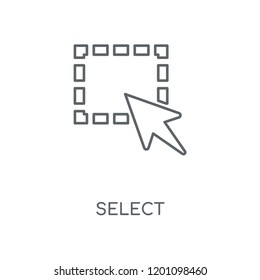 Select linear icon. Select concept stroke symbol design. Thin graphic elements vector illustration, outline pattern on a white background, eps 10.
