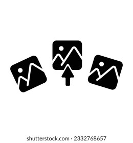 Seleccione el vector de icono de glifo de imágenes. Ilustración vectorial pictograma de glifo para interfaz infográfica o diseño gráfico. 