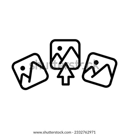 Select pictures line icon vector. Vector illustration outline pictogram for infographic interface or design graphic. 