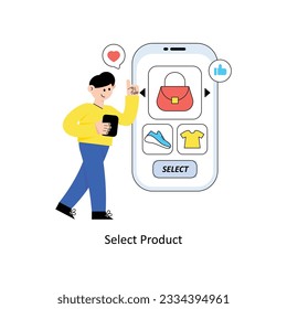 Wählen Sie Vektorgrafik-Vektorgrafik für Produktflachdruck aus. Stockillustration
