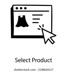 Select product in hand drawn premium icon 

