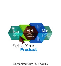 Select product template. Vector background for business brochure or flyer, presentation and web design navigation layout