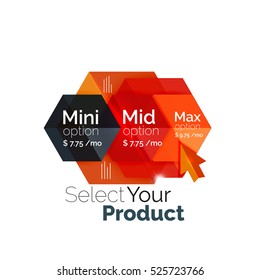Select product template. Vector background for business brochure or flyer, presentation and web design navigation layout