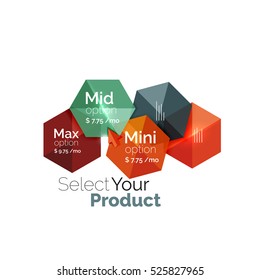 Select product template. Vector background for business brochure or flyer, presentation and web design navigation layout