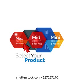 Select product template. Vector background for business brochure or flyer, presentation and web design navigation layout