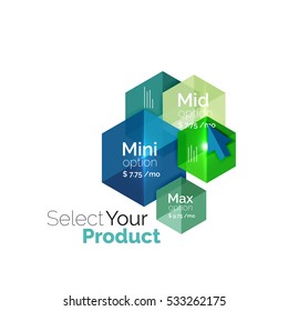 Select product template. Vector background for business brochure or flyer, presentation and web design navigation layout