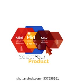 Select product template. Vector background for business brochure or flyer, presentation and web design navigation layout